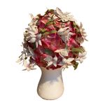 VINTAGE CIRCA 1960'S HANDCRAFTED PINK W/SILK FLOWERS CLOCHE HAT Photo 3