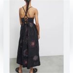 Urban Outfitters ‎ UO Simonette Embroidered Midi Dress Lace Up Back Size Medium Photo 1