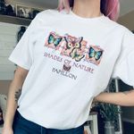 Shades of Nature Y2K butterfly screen print graphic cotton blend white tee White Size L Photo 0