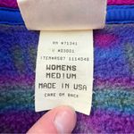 Vintage 90s LL Bean Purple Printed Fleece Zip Up Sweater, Size Medium Pink Photo 4