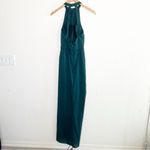 Azazie GALICIA Pine Mermaid Halter Pleated Stretch Chiffon Dress Photo 3