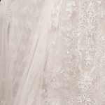 Oleg Cassini NWT Ivory Beaded Lace Wedding Dress with Pleated Skirt Photo 3