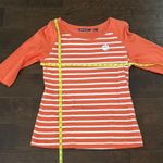 Cutter and Buck Clemson Orange and White Striped 3/4 Sleeve Top M Photo 3