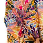 C & C CALIFORNIA Tropical Leaf Patterned Overshirt, Dress, Swimsuit Cover Up S Orange Photo 8