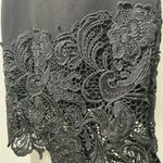 Haute Monde  Black Lace Trim Mid-Length Knee-Length Bodycon Fitted Skirt - S Photo 9