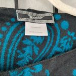 Boutique Paisley Patterned Knitted Layered Shawl Poncho Blue Black Medium Large XL Photo 3