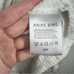 ANINE BING White Waffle Knit Long Sleeve Henley Top Photo 4