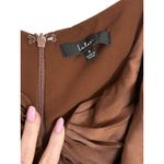 Lulus Women’s Brown Satin Maxi Dress Size Small Spaghetti Strap Slit NWT Photo 2