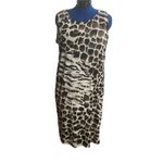 Maggie Barnes  Women’s‎ Animal Print Shift Dress Stretch Size 0X-16W Multicolored Photo 1