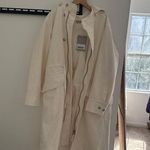 Everlane Cream Hooded Long Coat Photo 0