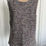 Banana Republic  Women's Tweed Round Neck Sleeveless Tank Top Burgundy Multi Sz S Photo 0