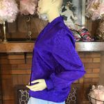 VINTAGE 1980'S PETITES BY ANN HILL PURPLE BROCADE BLOUSE (MP) Size undefined Photo 2