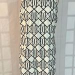 Nine West white and black Beaded Geo-Print Dress size 16 Photo 2