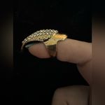Nail Claw Rhinestone Ring Gold Photo 5