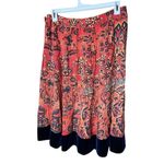Soft Surroundings Soft Surroundings Women’s Skirt Orange Midi Boho Baroque Velvet Hem SIze L Photo 4