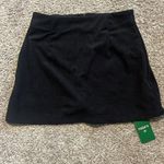 Halara  High Waisted Invisible Zipper 2-in-1 A Line Mini Corduroy Black Skirt Med Photo 2