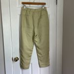 ZARA NWT light pistachio green cotton linen blend pull on pants lightweight Med Photo 5
