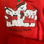 Reiss vintage 80’s Teddy Bear Sweatshirt PEACE ON EARTH XL Bears With Hats  Photo 3