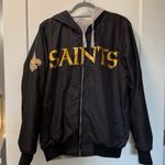 NFL  Saints Reversible Sweatshirt Windbreaker Full Zip Jacket Hooded Men S Wmns L Photo 0