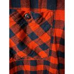 The American Dream Red And Navy Plaid Button Up Slim Fit Women's Shirt Size XL Photo 2
