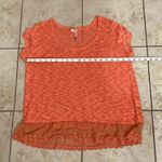 Wall Flower Orange Knit Lace Trim Top Photo 5