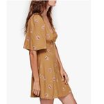 Free People  Womens Mockingbird Open Back Lace Mini Dress Tan Yellow Size 8 EUC Photo 1