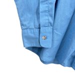 Quacker Factory Shirt Blue Butterfly Sequin Embroidery Rhinestone Statement Med Photo 2