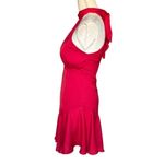 Saints + Secrets Women's Halterneck Ruffle Asymmetrical Hem Dress Red Size S Photo 3