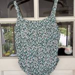 Athleta Hermosa One Piece Swimsuit - Camo Flora Gables Size M Green Violet Photo 0