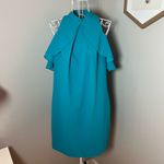 Trina Turk  Womens Party Dress Size 2 Blue Amado Cold Shoulder Summer Daytime Photo 3