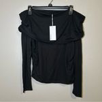 Reformation NEW  Florentina Black Draped Knit Top Women’s Size Large Photo 2