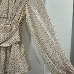 Princess Polly NWT String of Love Cream and Brown Printed Ruffle Romper- Size 8 Photo 5