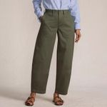 Lands' End  Chino High Rise Barrel Leg Utility Ankle Pants in Forest Moss Green 2 Photo 2