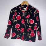 Kate Spade  Button Down Shirt Roses Hazy Crepe‎ XXS Photo 0