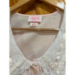 Romantic Moods Vintage Sheer Lace Blouse Pink Made USA Medium Photo 6