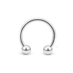 Silver Horseshoe Barbell Earring Photo 3