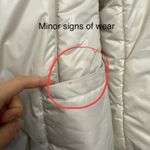 Mackage  Cream Mid-length Down WOOL Leather Puffer jacket Coat with Fur Hood sz S Photo 11