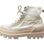Gianni Bini Women’s High Top Sneakers Boots Sz 7M | Chunky Lug Sole Cream Beige Photo 1