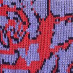 Vintage IVY Abstract Rose Pattern Knit Sweater V Photo 4