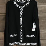 Jones New York Jones of New York Black Sweater Jacket with Zebra Print Trim Size 2X Photo 0