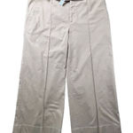 Ralph Lauren Lauren‎  Khaki Size 8 Cropped Belted Wide Leg Cotton Chino Pants Photo 0