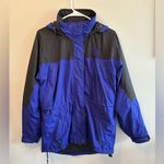 The North Face Blue and Black Hooded Windbreaker Jacket Women's Size Medium Photo 0