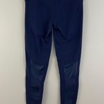 Alo Yoga Rich Navy Blue Ribbed High Waisted Moto Atheltic Workout Leggings Photo 6