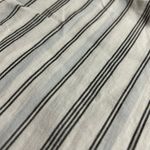 Elizabeth and James  Wide Cuff Striped Button Down White Gray Striped Shirt Large Photo 6