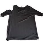 Goldray neckline cut out rib knit top BLACK SIZE 2X Photo 2