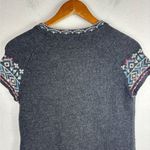Sundance XS Lapland Nordic Fair Isle Lambswool Sweater Dress Embroidered Gray Photo 5