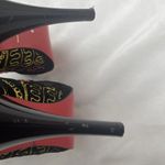 Scarlet Embroidered Heel Faux Suede Ankle Booties Stiletto Size 38 (US 7.5) Black Photo 10