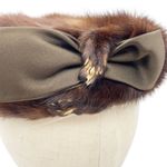 Vintage 1950s Anne’s San Carlos Mink Fur Pillbox Hat Brown Bow Detail Classic Photo 10