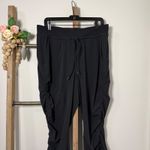 Athleta  Black Ruched Jogger Pants Women Size 12 Athletic Comfort Casual Wear Photo 2