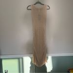 NWT BMJL crochet sleeveless beach dress knit coverup side ruching oatmeal small Tan Photo 5